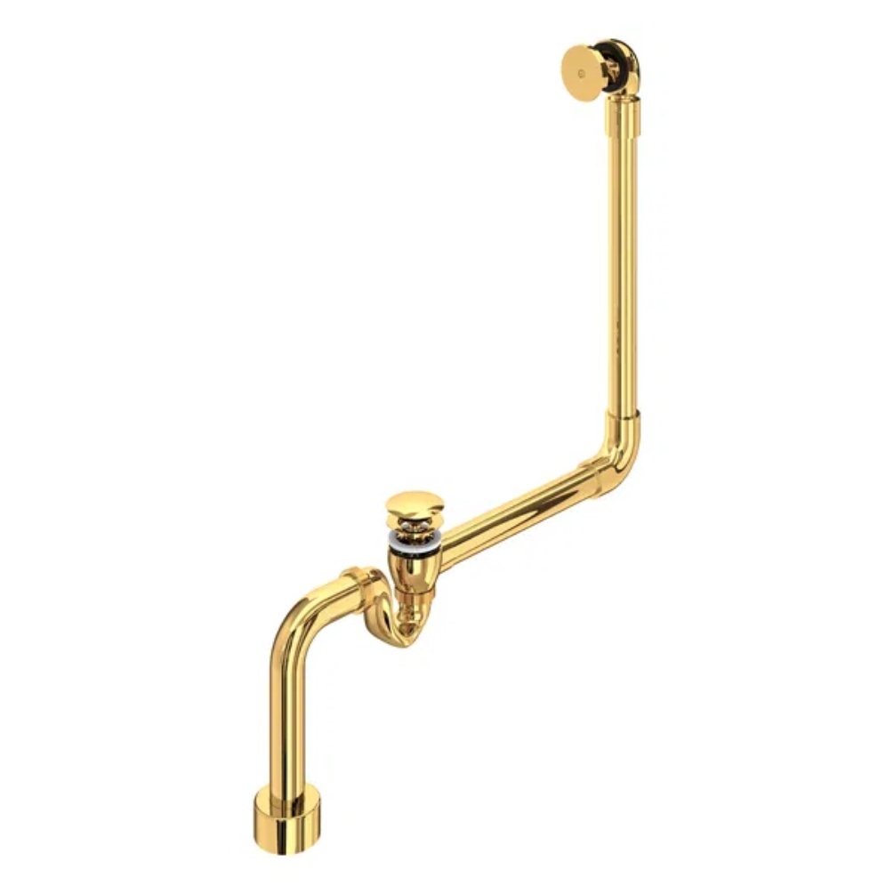 Cut out image of the Victoria + Albert Kit 30 Polished Brass Push Button Overflow Bath Waste